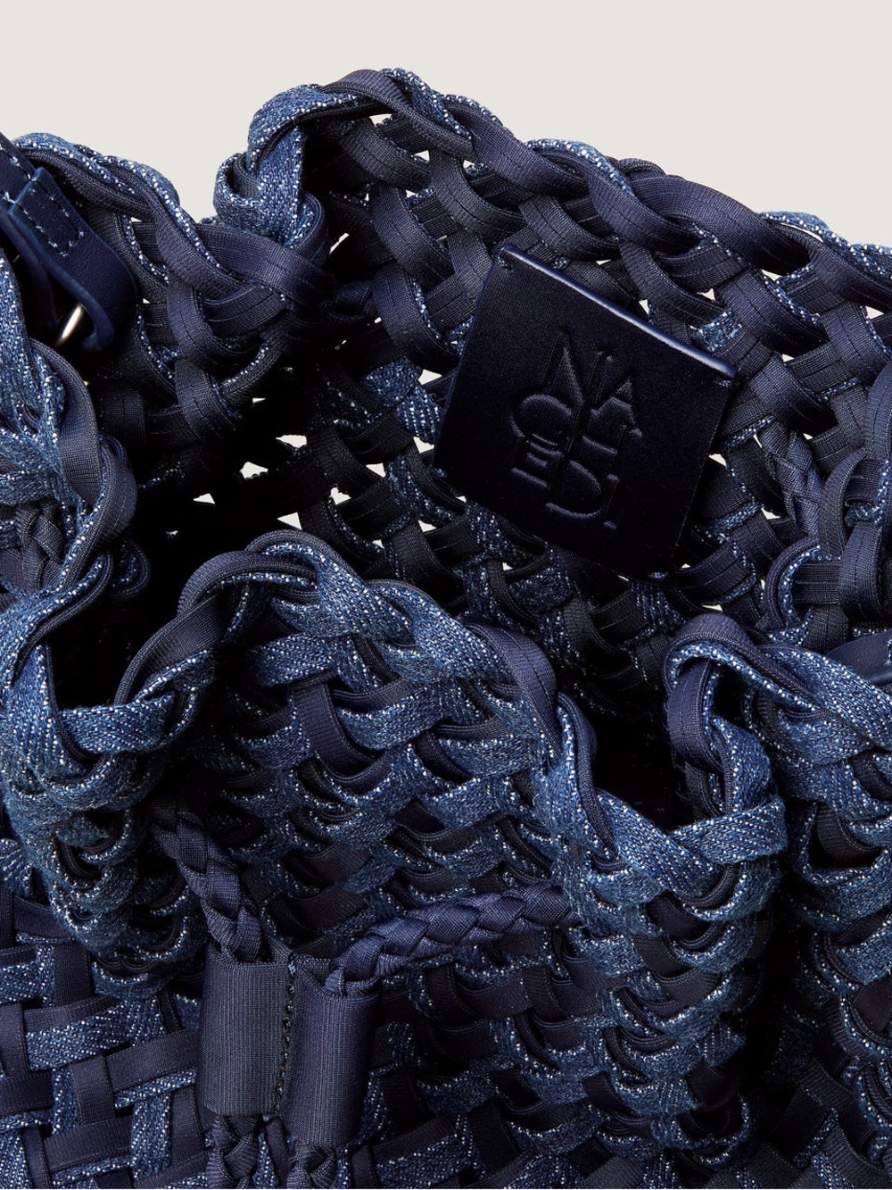 NAGHEDI Gramercy Double Weave Bucket Bag Denim Indigo - Picture 2 of 9